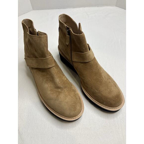 New Women’s Eileen Fisher Tan Suede Cargo Boots Size 10 - Picture 1 of 7